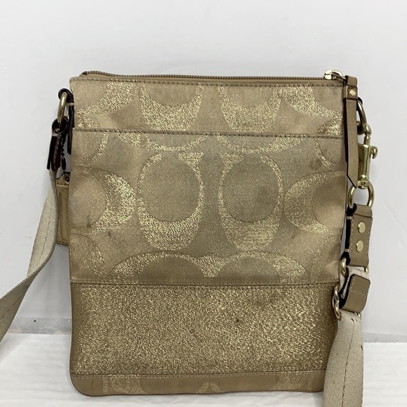 Coach Swingpack Stud Lurex Gold Jacquard CrossBody - Picture 3 of 9